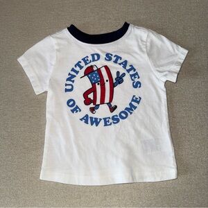 Kids White 'United States of Awesome' Graphic Tee 6-12M